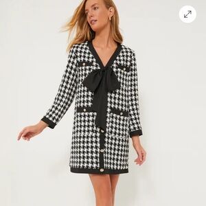Tuckernuck Pomander Place Black and White Houndstooth Dress with Bow